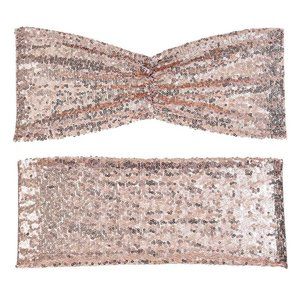 50 count | Rose Gold Sequin Chair Sashes Bands 14x6 inches Wedding Decor ~ New